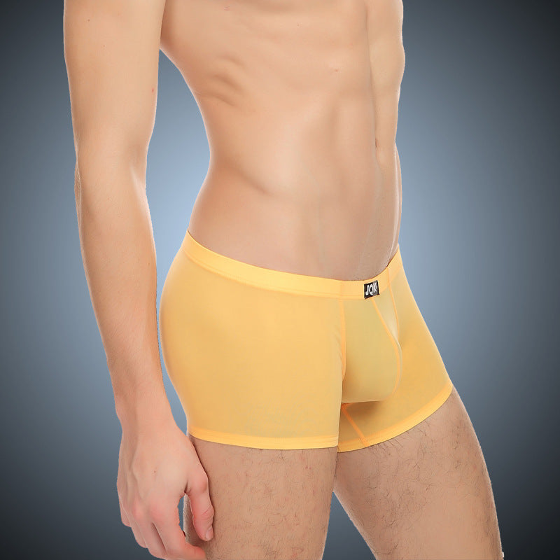 Thin Ice Silk Low Waist Men's Thin Large Boxer Underwear