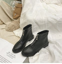 Martin boots female summer British style Korean version of the wild student guidi white front zip short boots