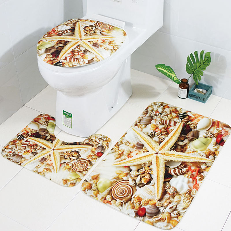 The bathroom toilet mat three-piece suit