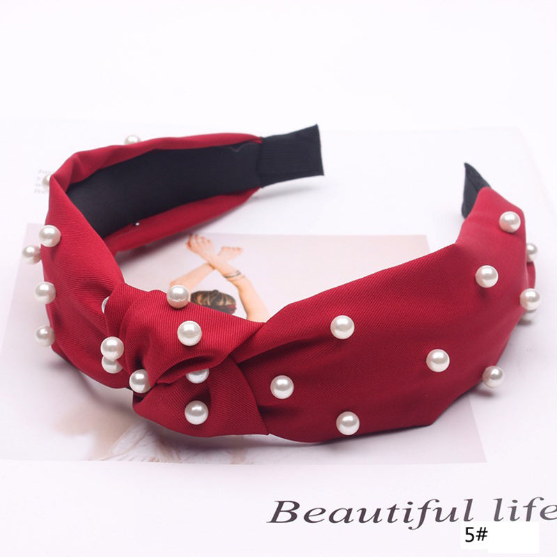 Women's Headband Broad-sided Fashion Nail Pearl