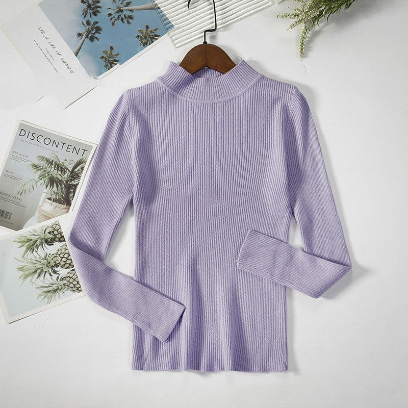 Early Autumn Half Turtleneck Sweater Ladies Pullover