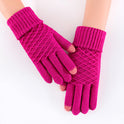 Female winter gloves touch screen five fingers