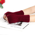 Knitting Wool Gloves Straight Arm Knitted Warm