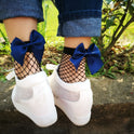 Female Lace-up Bow Fishnet Socks