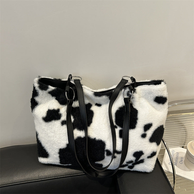 Large Capacity Fur Shoulder Tote Bag