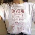 Pure Color Vegetarian Cute Piggy Print Ladies T-Shirt