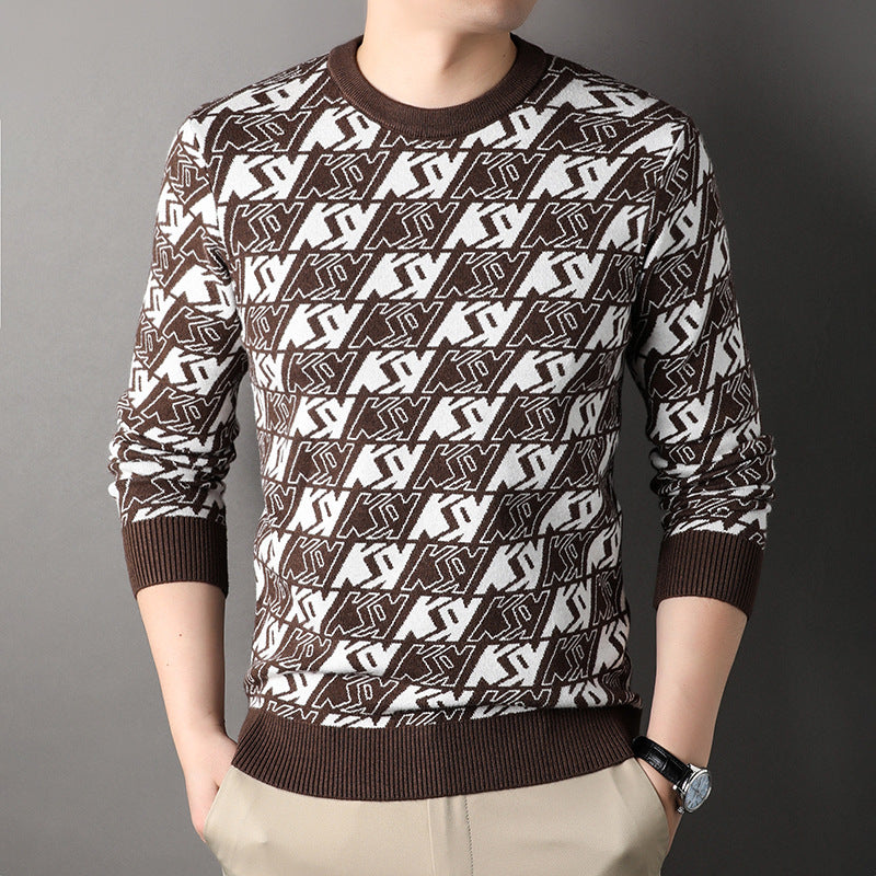 Autumn And Winter Men's Knitwear Round Neck Loose