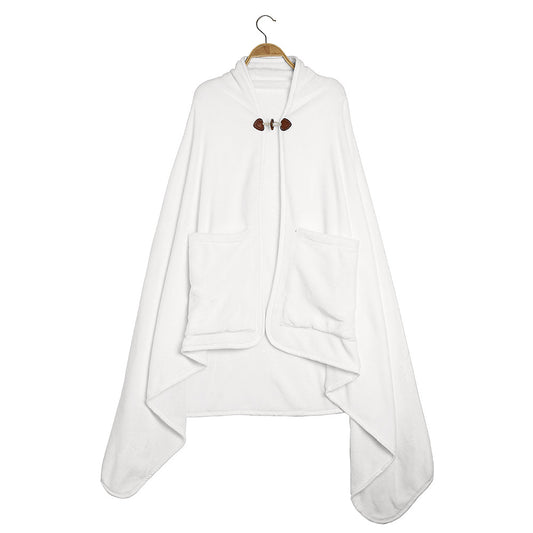 White Double-sided Flannel Cloak Blanket