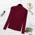 Slim Fit Half-high Collar Long Sleeves Bottoming Shirt Pure Color All-matching Sweater