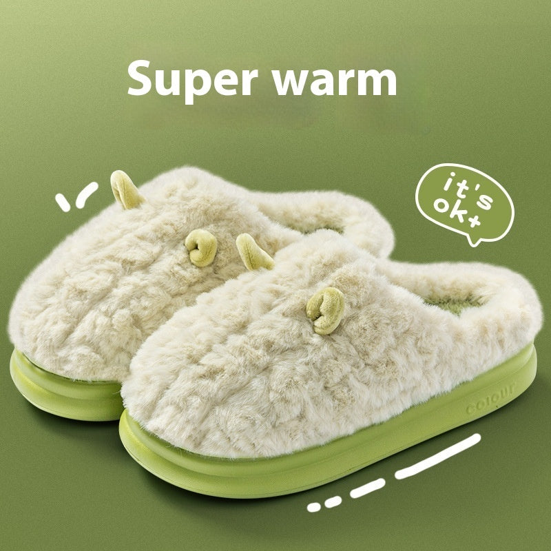 Winter Warm Indoor Home Thick Bottom Non Slip Cotton Slippers