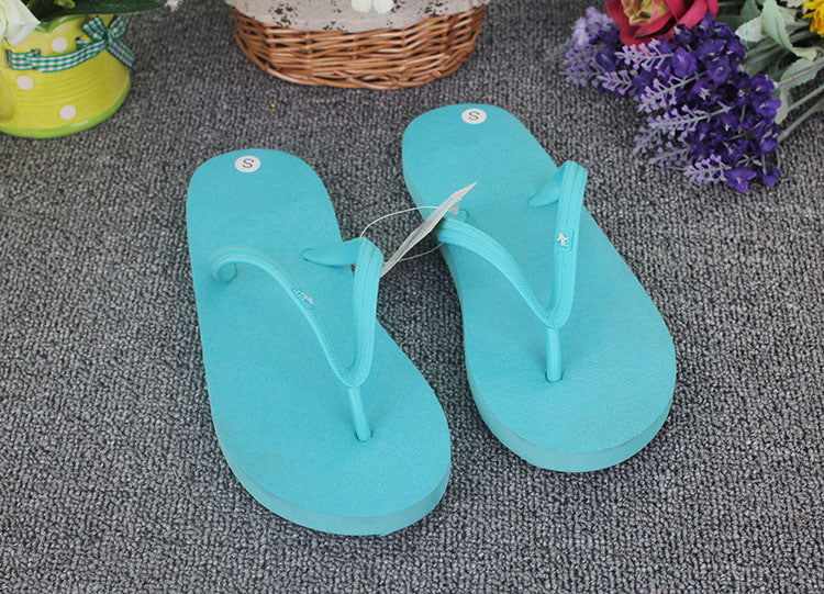 Summer explosions deer flip-flops flat sandals and slippers solid color ladies new couple candy color beach shoes