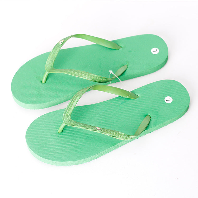 Summer explosions deer flip-flops flat sandals and slippers solid color ladies new couple candy color beach shoes