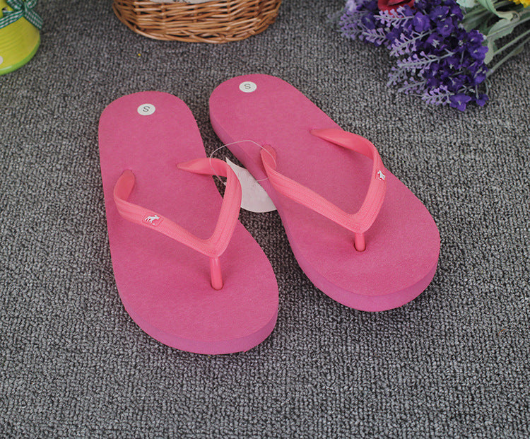 Summer explosions deer flip-flops flat sandals and slippers solid color ladies new couple candy color beach shoes