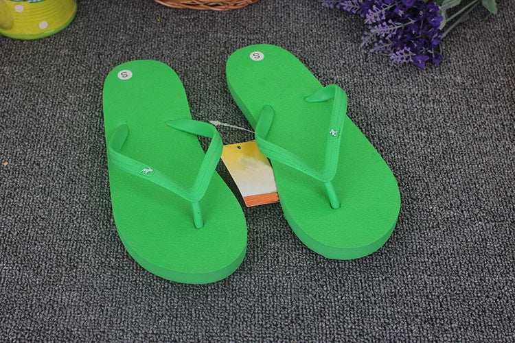 Summer explosions deer flip-flops flat sandals and slippers solid color ladies new couple candy color beach shoes