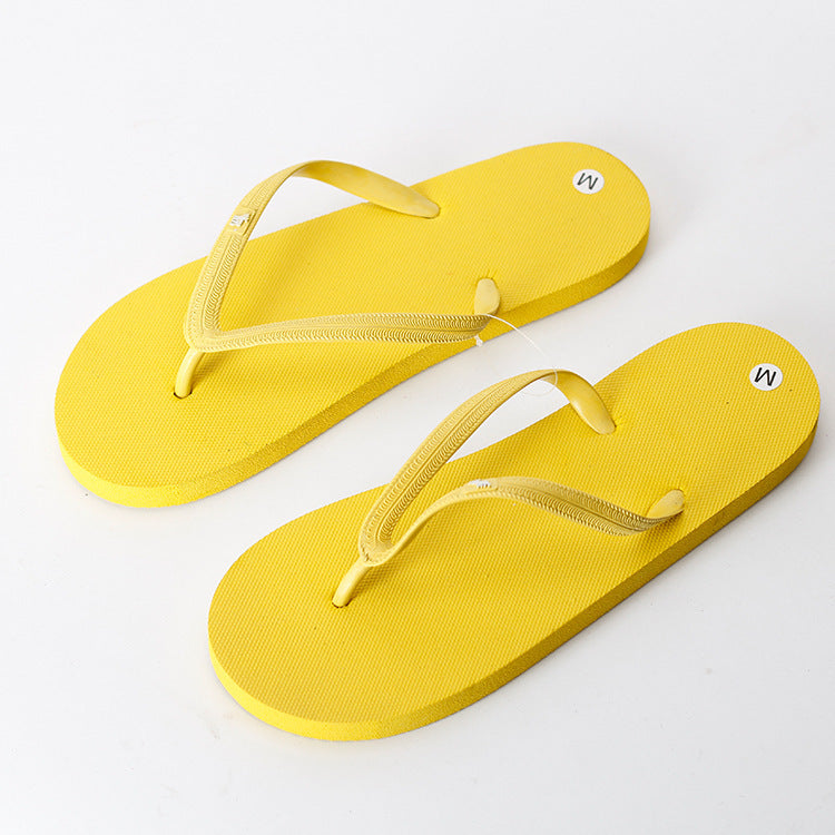 Summer explosions deer flip-flops flat sandals and slippers solid color ladies new couple candy color beach shoes