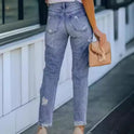 Ripped Slim Fit Jeans For Women