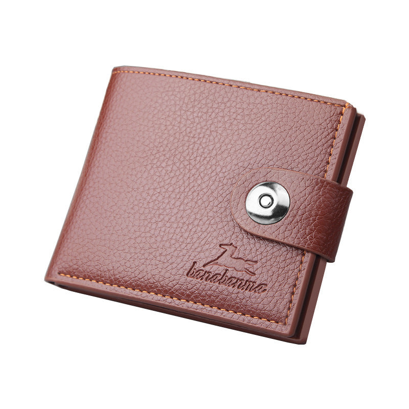 Men's wallet with a retro short clasp