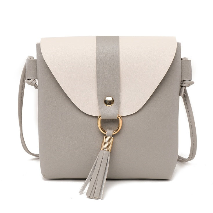 New Korean version of the contrast color female shoulder diagonal package PU soft face ladies bag