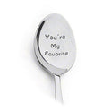 Couple Tableware Good Morning Stainless Steel Long Handle Spoons Lettering