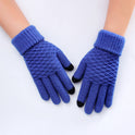 Female winter gloves touch screen five fingers