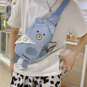 Cute Embroidered Bear Canvas Messenger Bag