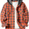 Men's Fashion Personality Plaid Hooded Shirt