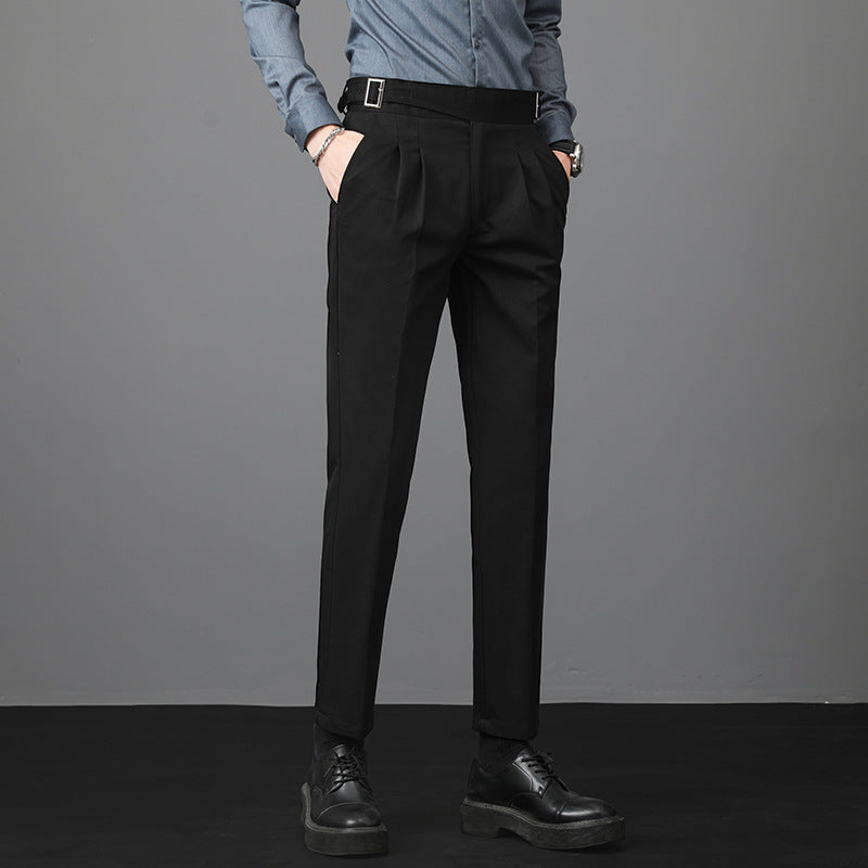 Young Men's Trousers Suit Pants Slim Fit