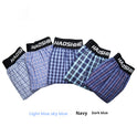 Men's Cotton Arrow Pants Back One-piece Underwear Loose Breathable Plaid