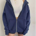 Women's Zipper Hooded Cardigan Coat