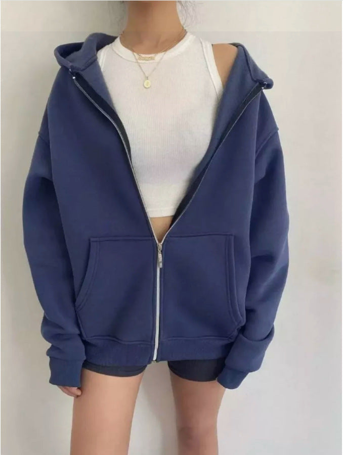 Women's Zipper Hooded Cardigan Coat