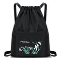 Lightweight Ladies Travel Bag Drawstring Embroidered Nylon Fabric