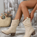 European And American Fashion Cloth Upper Fashion Plus Size Women's Boots