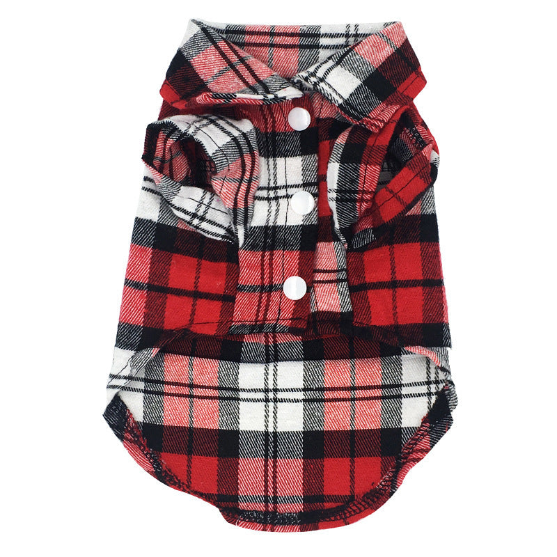 Pet Plaid Shirt Spring And Summer Dog Clothes