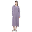 Zipper Bathrobe Couple Hooded Nightgown Thin Pajamas