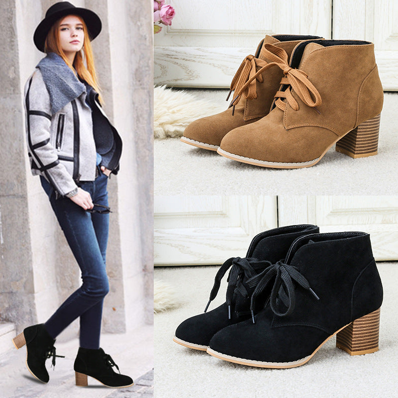 Fashion Martin Boots Suede High Heels