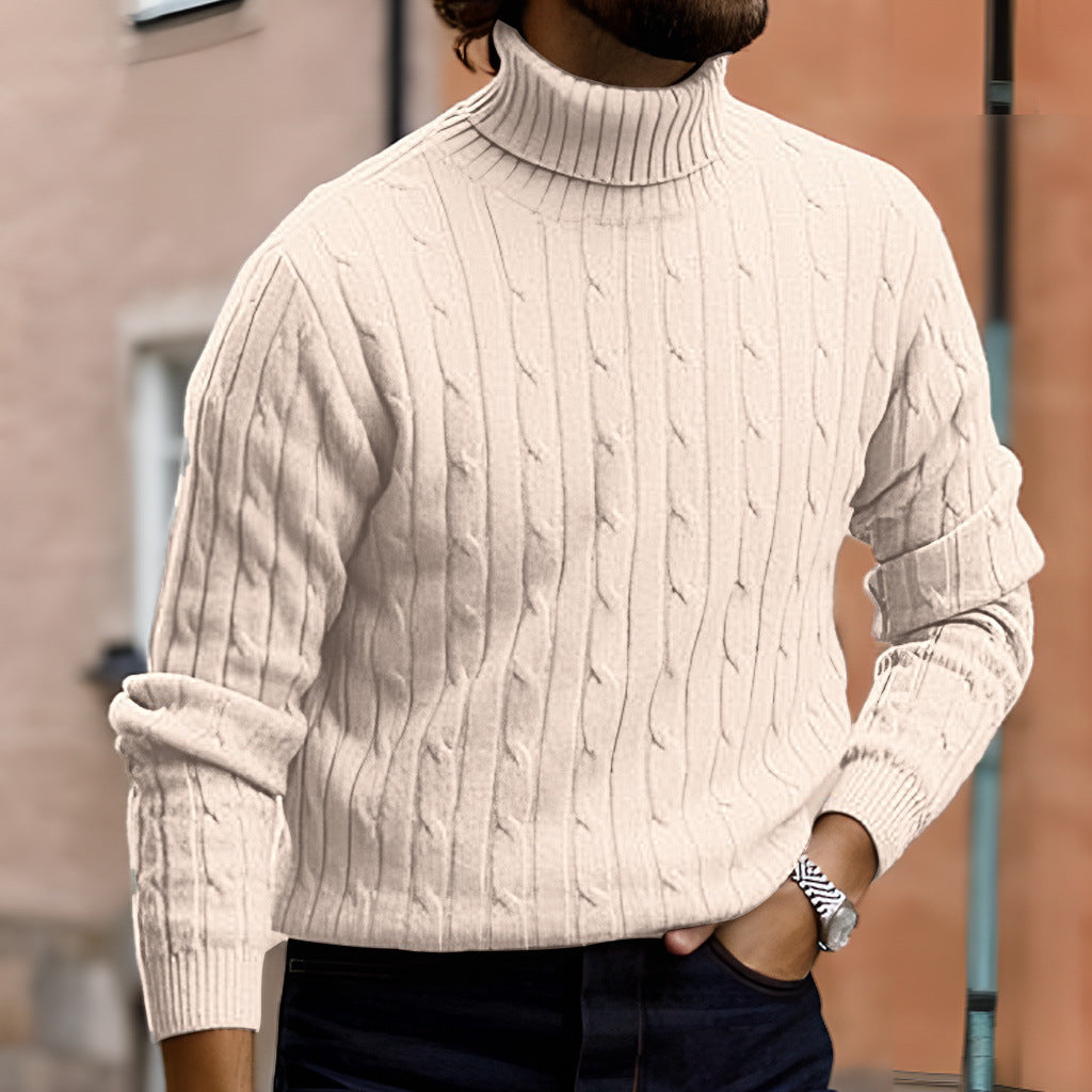 Men's Turtleneck Long Sleeve Sweater Casual Sweater Top