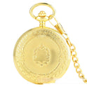 Flip Necklace Gold Double-sided Carved Shield Manual Manipulator Pocket Watch