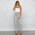 European and American new fashion wild waist cropped pants