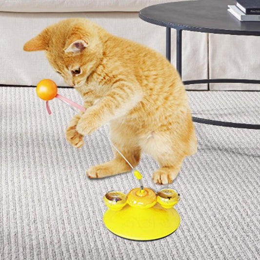 Cute Cat Fur Ball Cute Cat Teaser Wand Pet Products Spring Toy Cat Interactive Toys With Suction Cup Scratcher Toy Cat Supplies