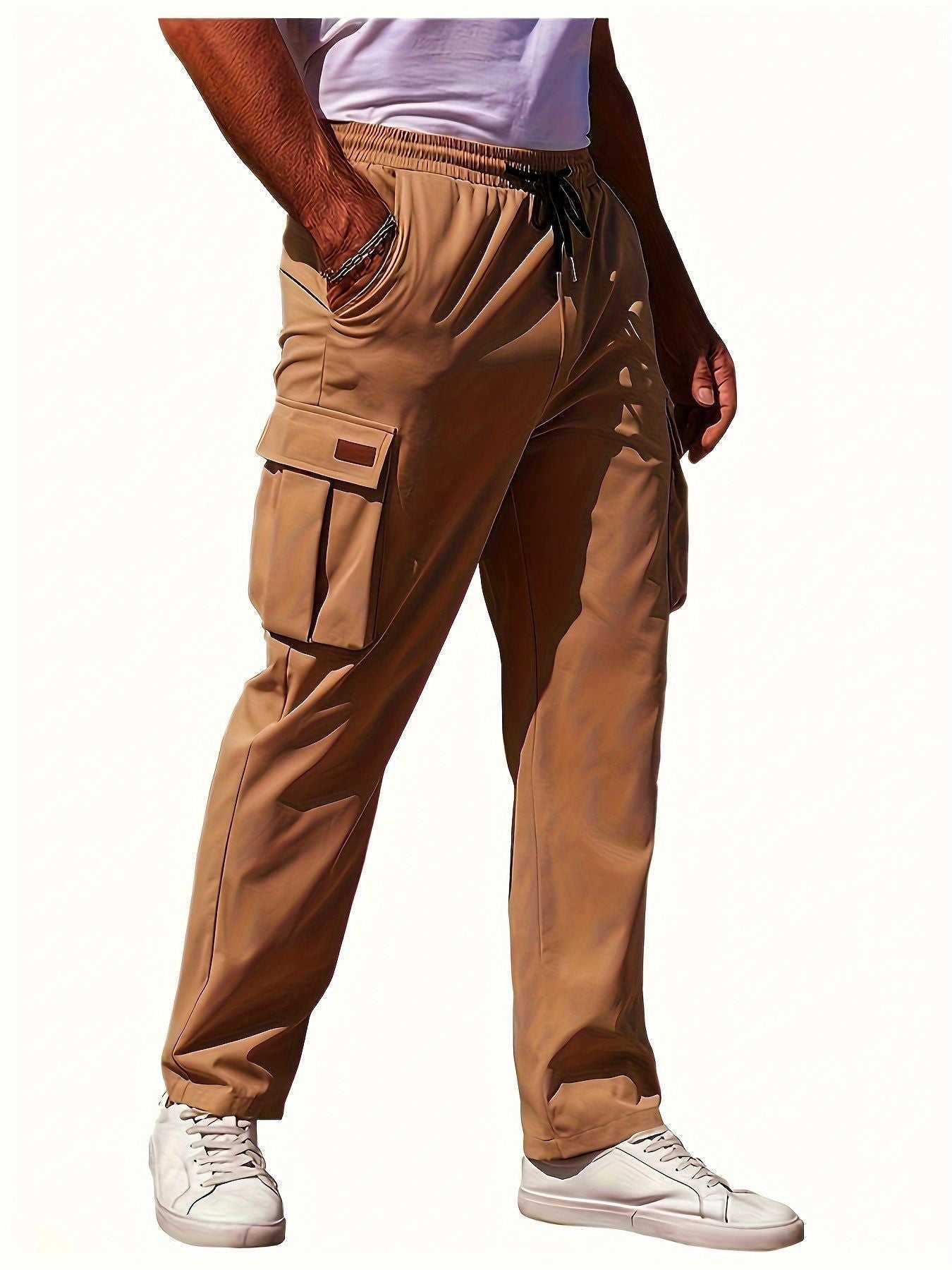 New Men's Leisure Cargo Drawstring Pants