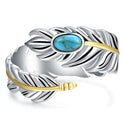 Feather Ring Female Turquoise Fashion