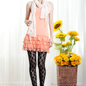 Transparent Hollow Rose Lace Ankle-length Black Leggings