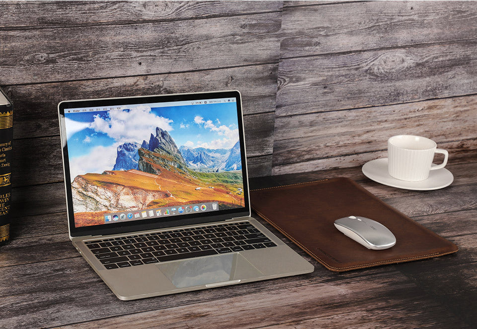 متوافق مع أجهزة Apple، مناسب لجهاز MacBook Pro 13.3 غطاء حماية Crazy Horse Leather