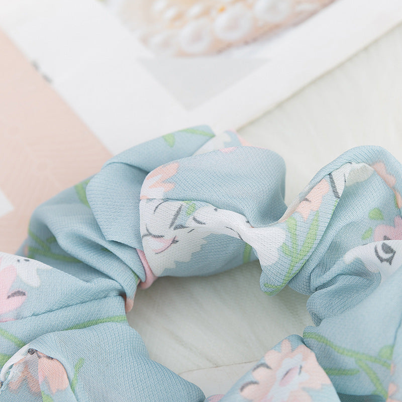 Floral Fabric Print Large Intestine Hair Tie