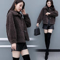 Lamb Wool Coat Women's Short Small Student Sweater