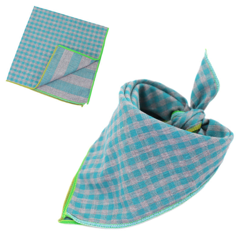 Plaid Double Sided Cotton Pet Scarf