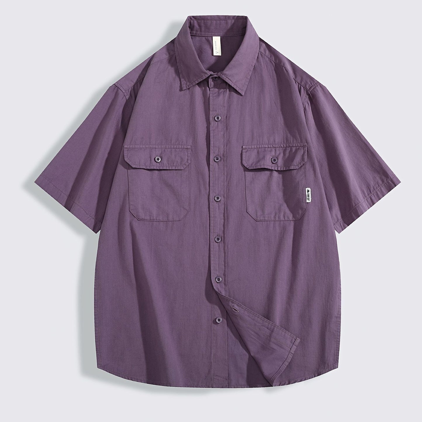 Retro Workwear Short Sleeve Shirt For Men