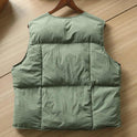 Japanese Retro Simple Men's Winter Thickened V-neck Loose And Warm Vest