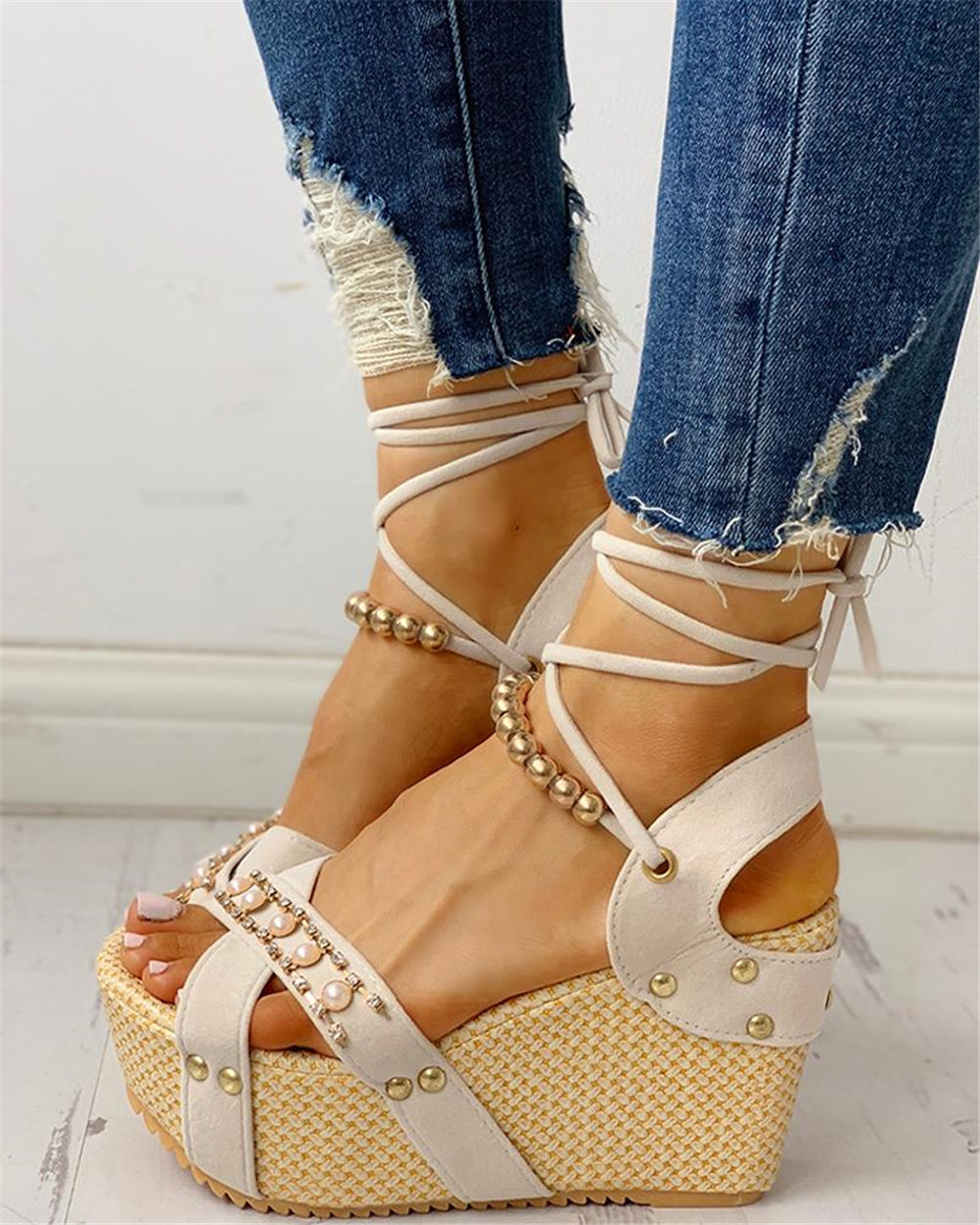 Summer New Style Korean Style High Heel Sandals Women Fashion Casual Shoes