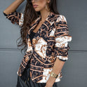 European And American New One-button Small Suit Printing Jacket Women's Clothing